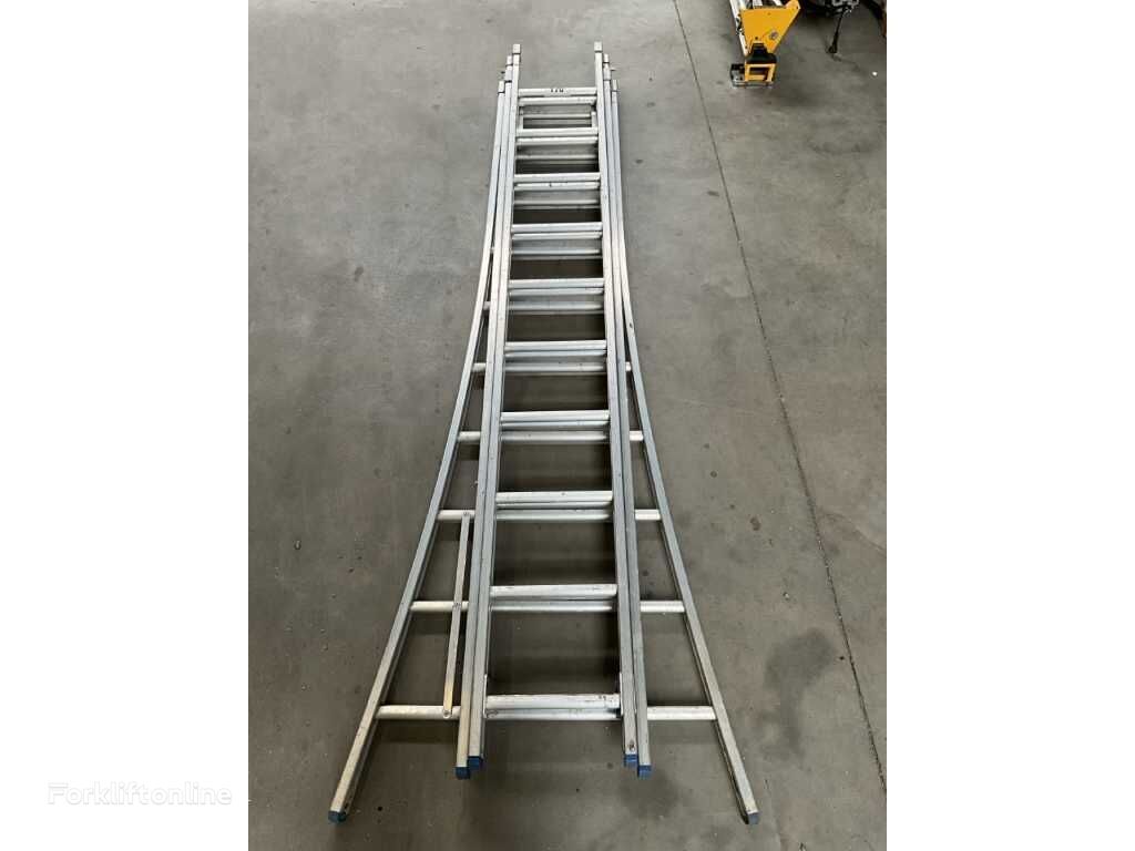 3-part alu sliding ladder with 3x 10 rungs warehouse ladder